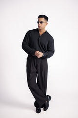 FIVE BUTTON LONG SLEEVE POLO