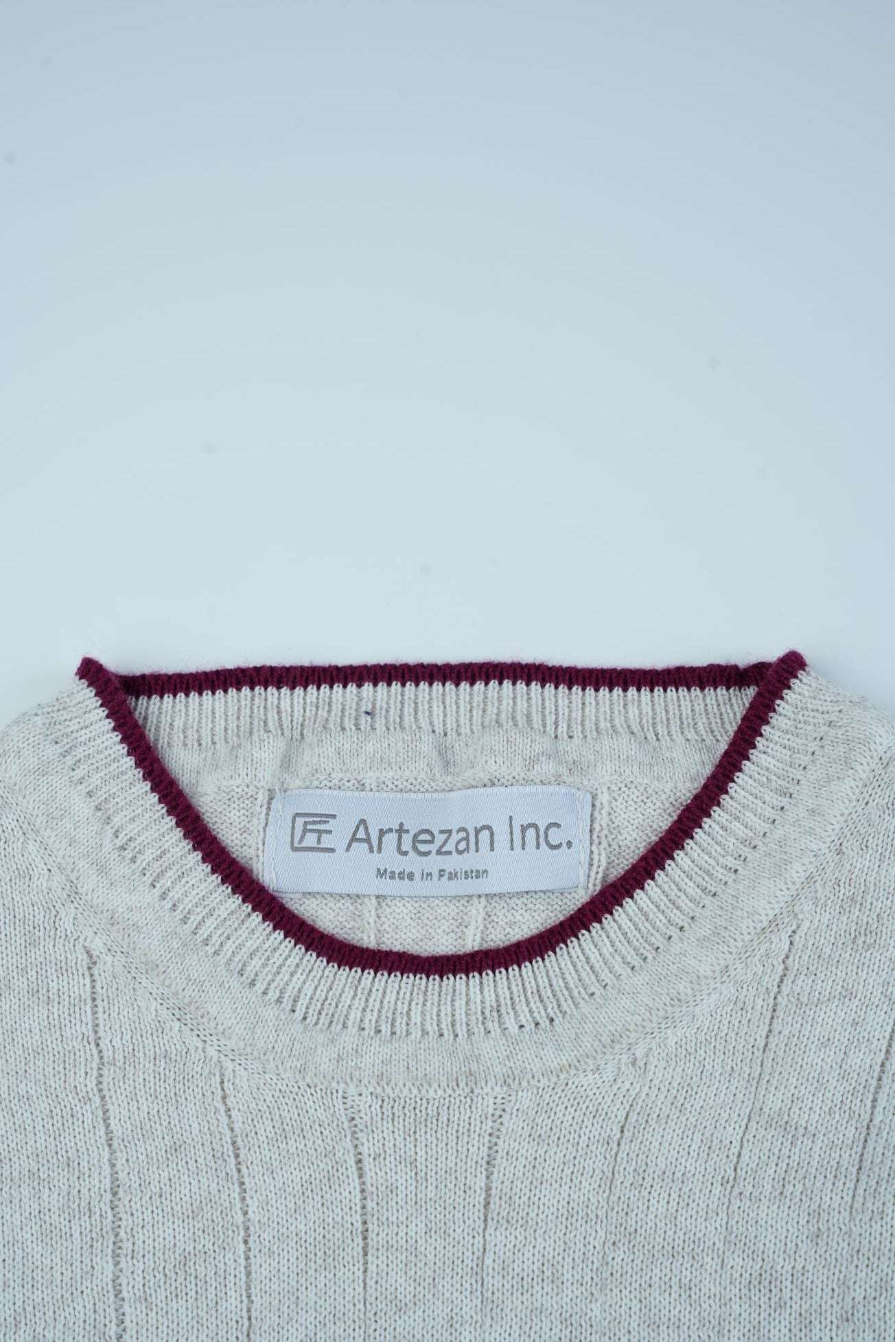 DROP NEEDLE KNIT JUMPER MELANGE WHITE