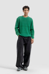 WASHED GREEN SHAKER KNIT JUMPER