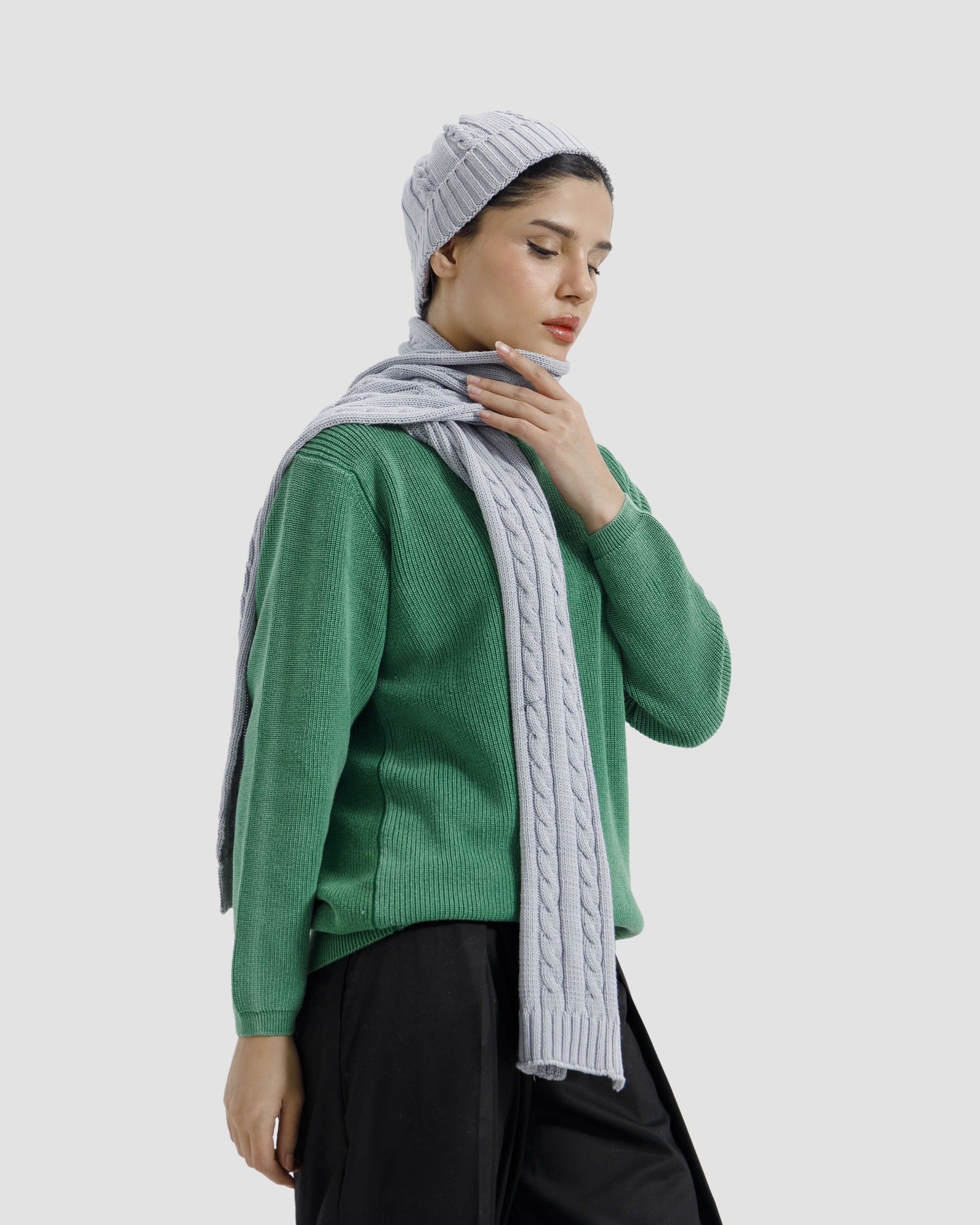 SKY BLUE MUFFLER & BEANIE SET