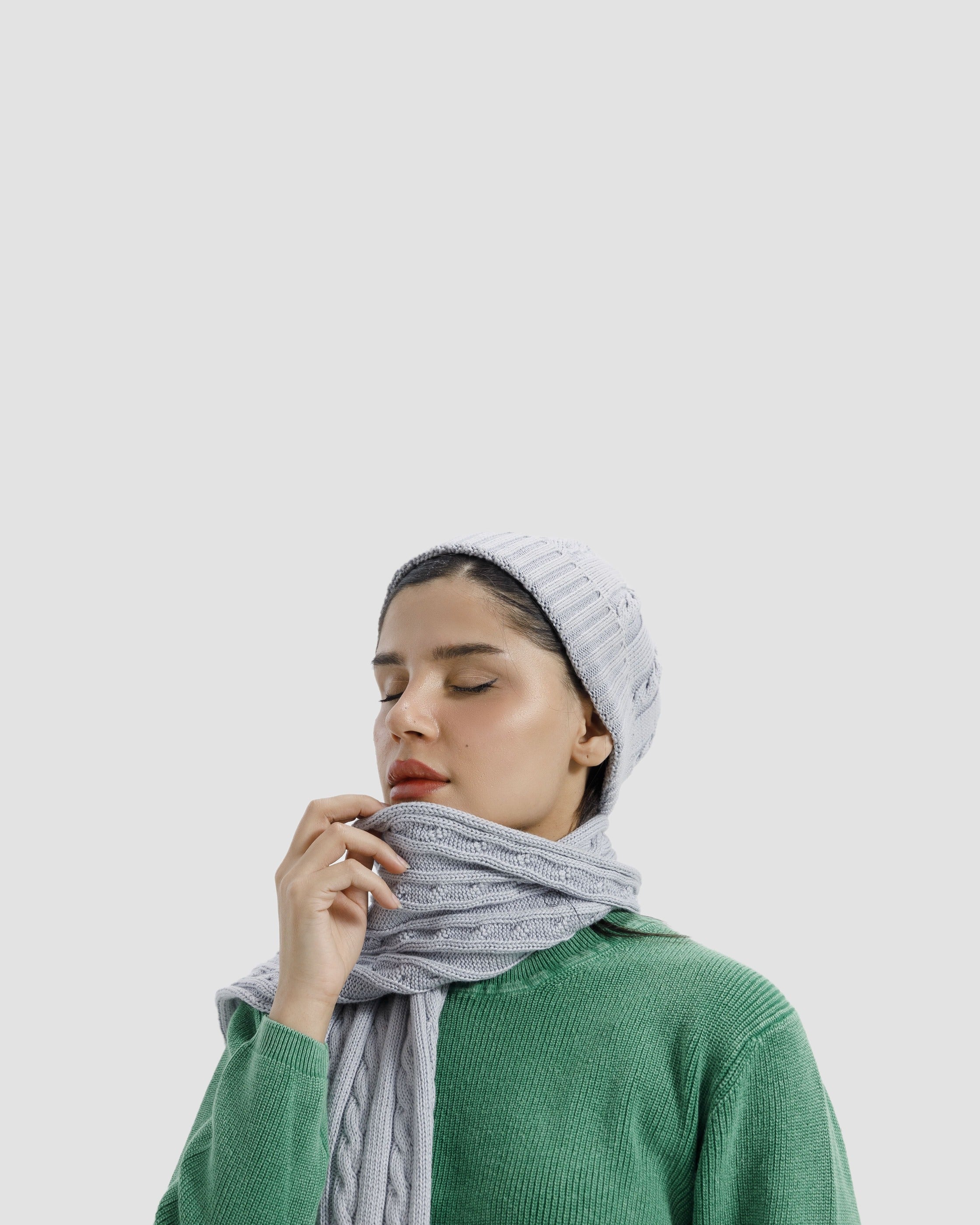 SKY BLUE MUFFLER & BEANIE SET