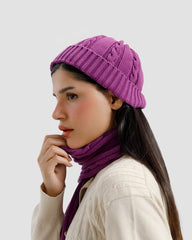 PURPLE MUFFLER & BEANIE SET