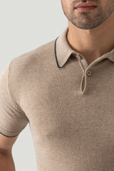 SHORT SLEEVE THREE CABLE KNIT POLO