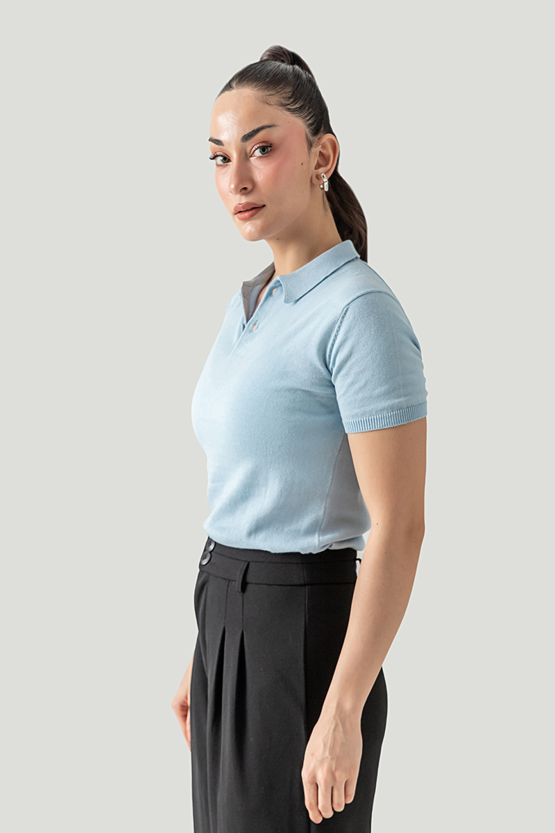 FLAT KNIT POLO