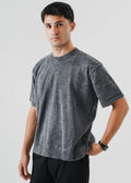 WASHED REVERSE LINKED OVERSIZED KNIT T-SHIRT