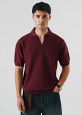 CHECKERED KNIT SKIPPER POLO