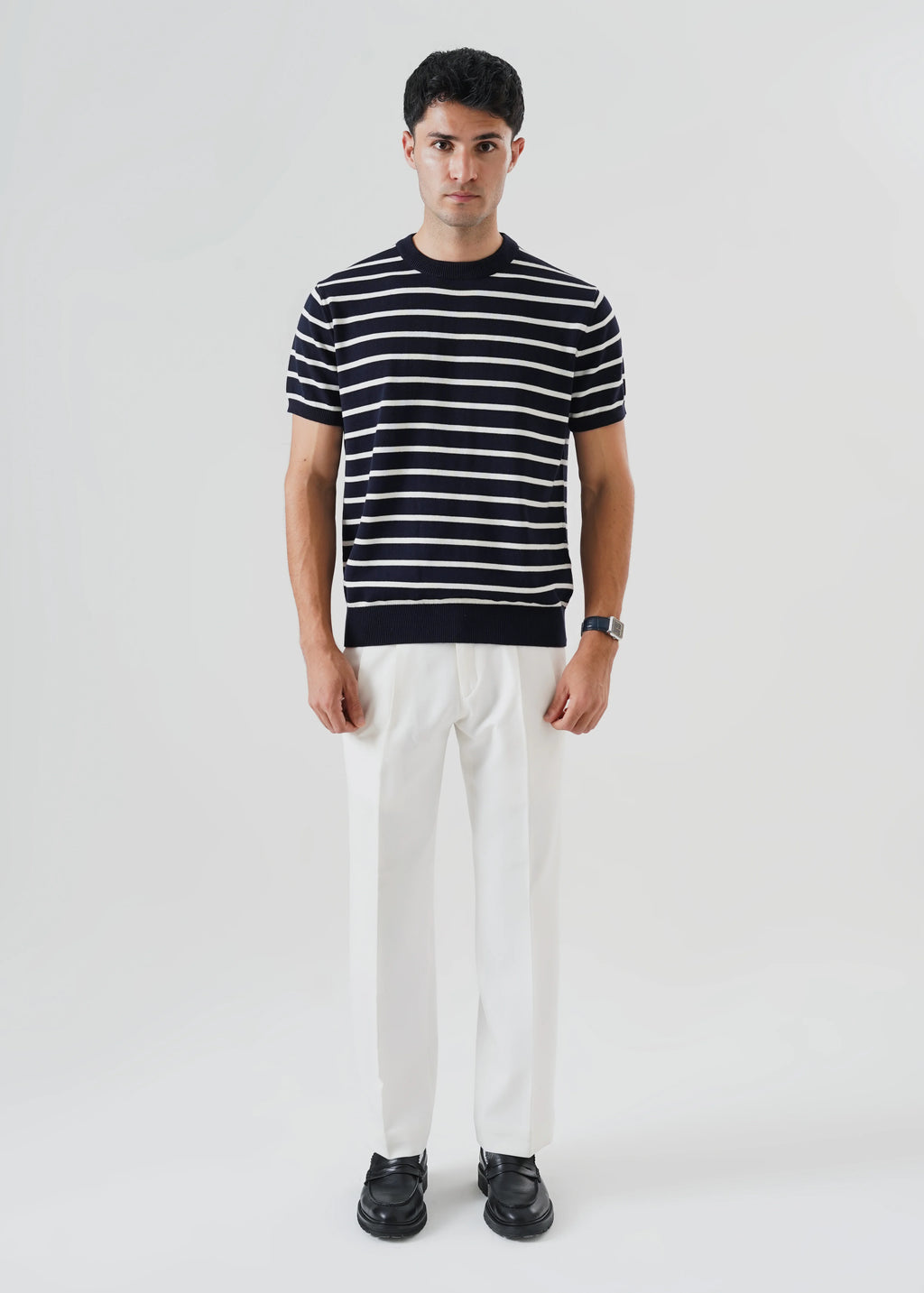 STRIPED KNIT T-SHIRT