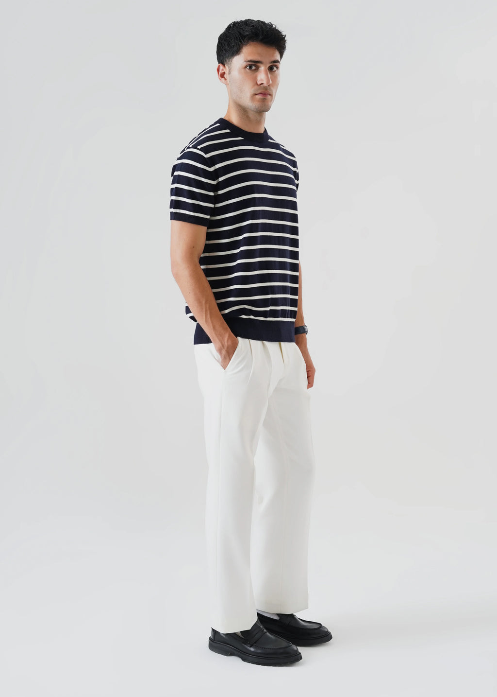 STRIPED KNIT T-SHIRT