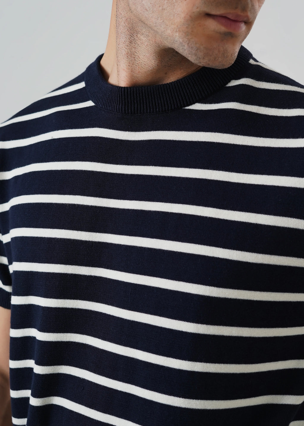 STRIPED KNIT T-SHIRT