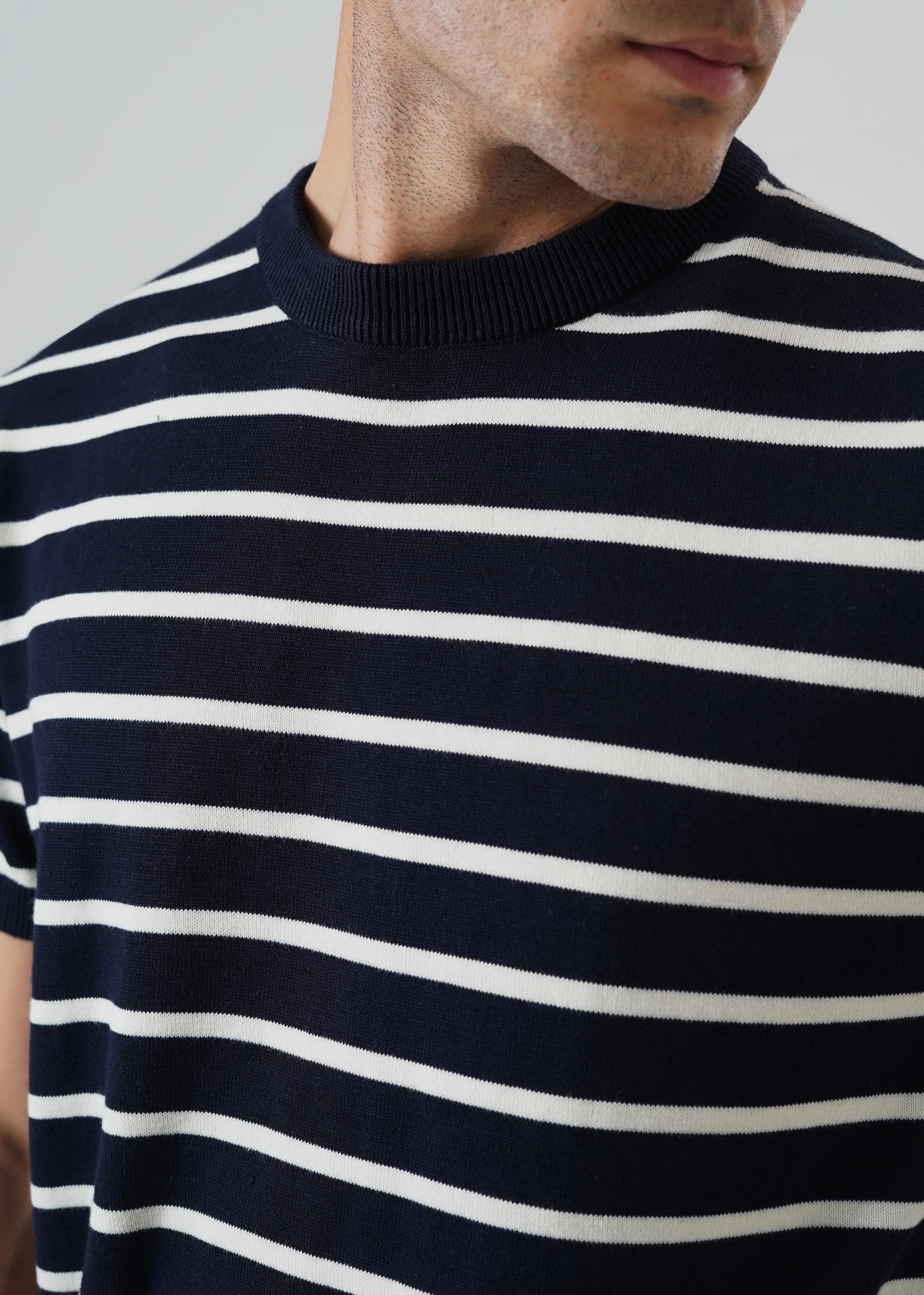 STRIPED KNIT T-SHIRT