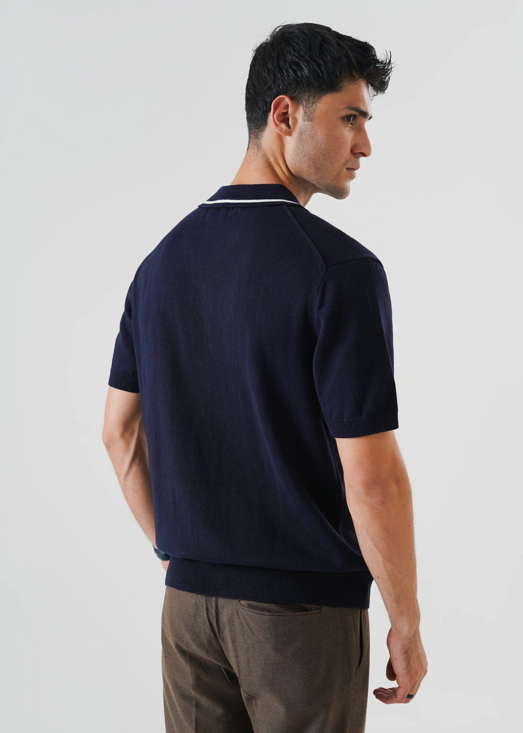 QUARTER ZIPPER KNIT POLO