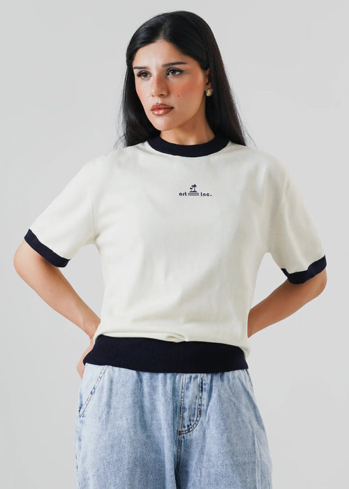 T-SHIRT RINGER IN MAGLIA COCONUT MILK