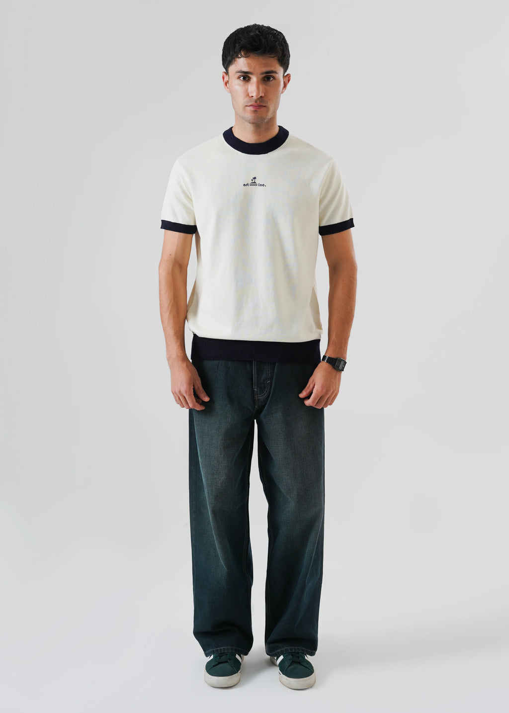 RINGER KNIT T-SHIRT COCOUNUT MILK
