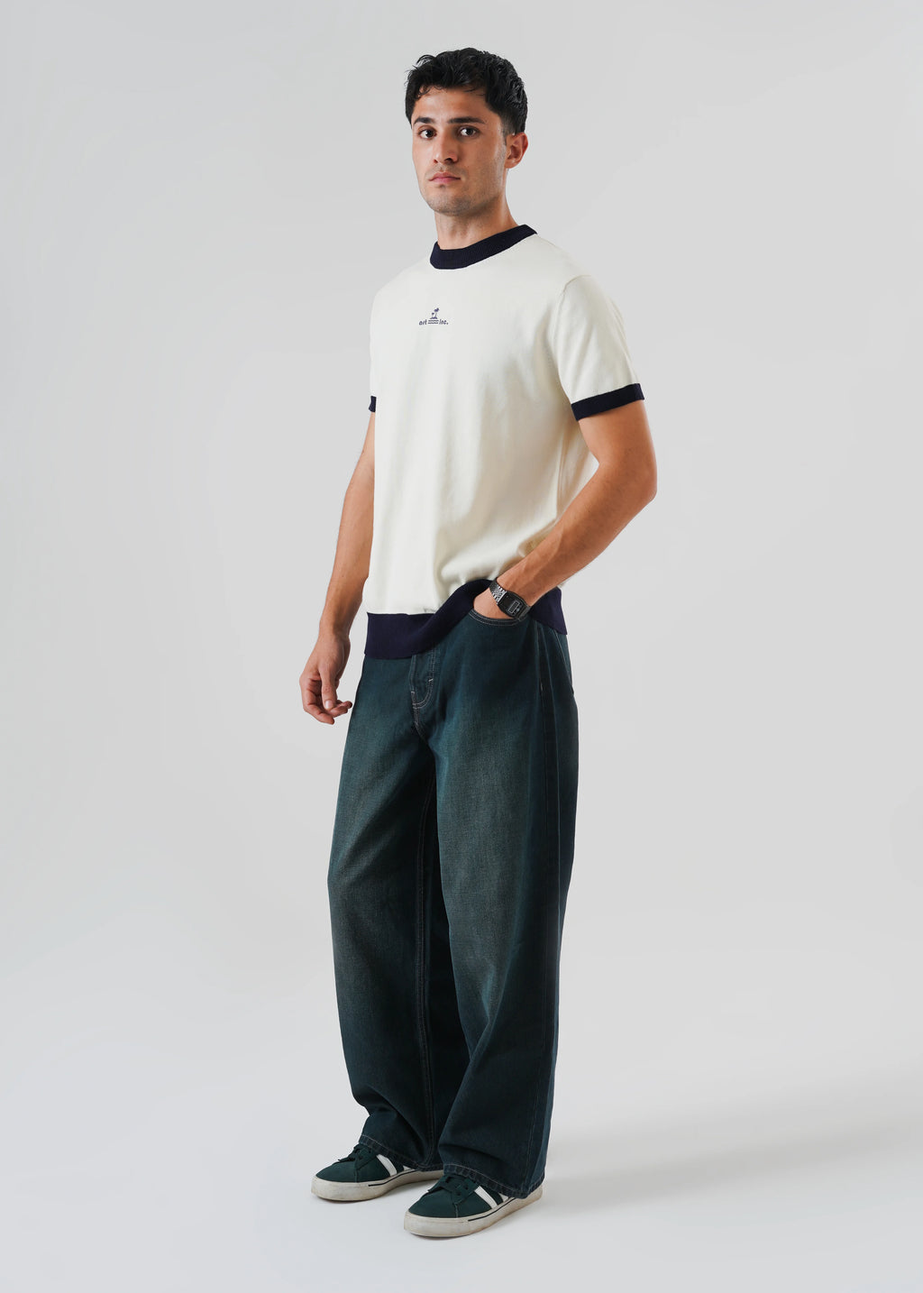RINGER KNIT T-SHIRT COCOUNUT MILK