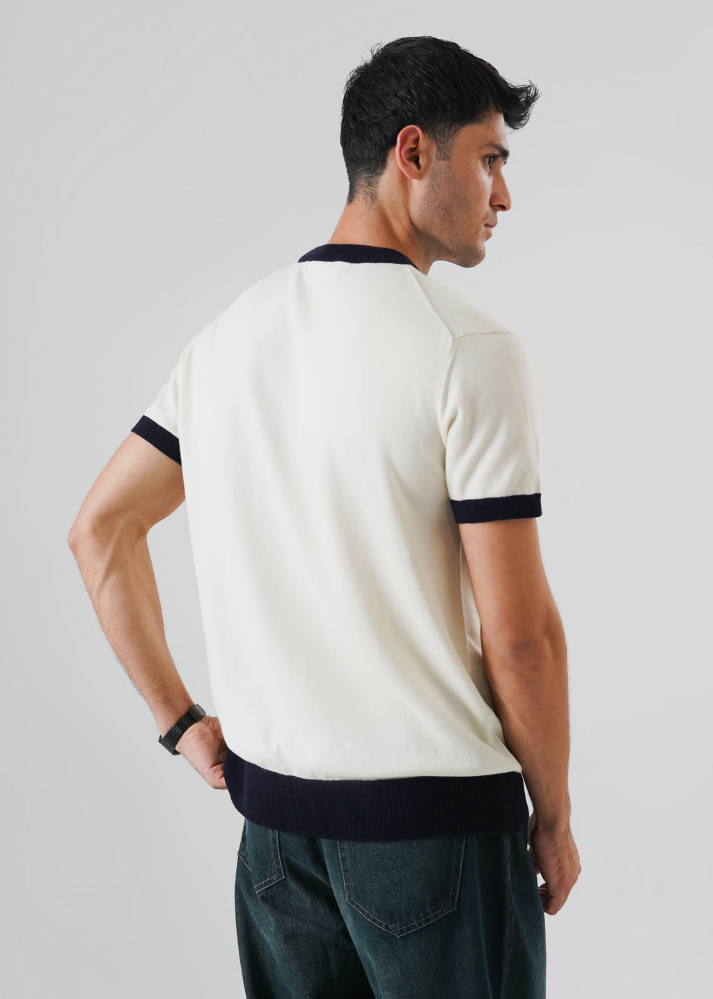 RINGER KNIT T-SHIRT COCOUNUT MILK