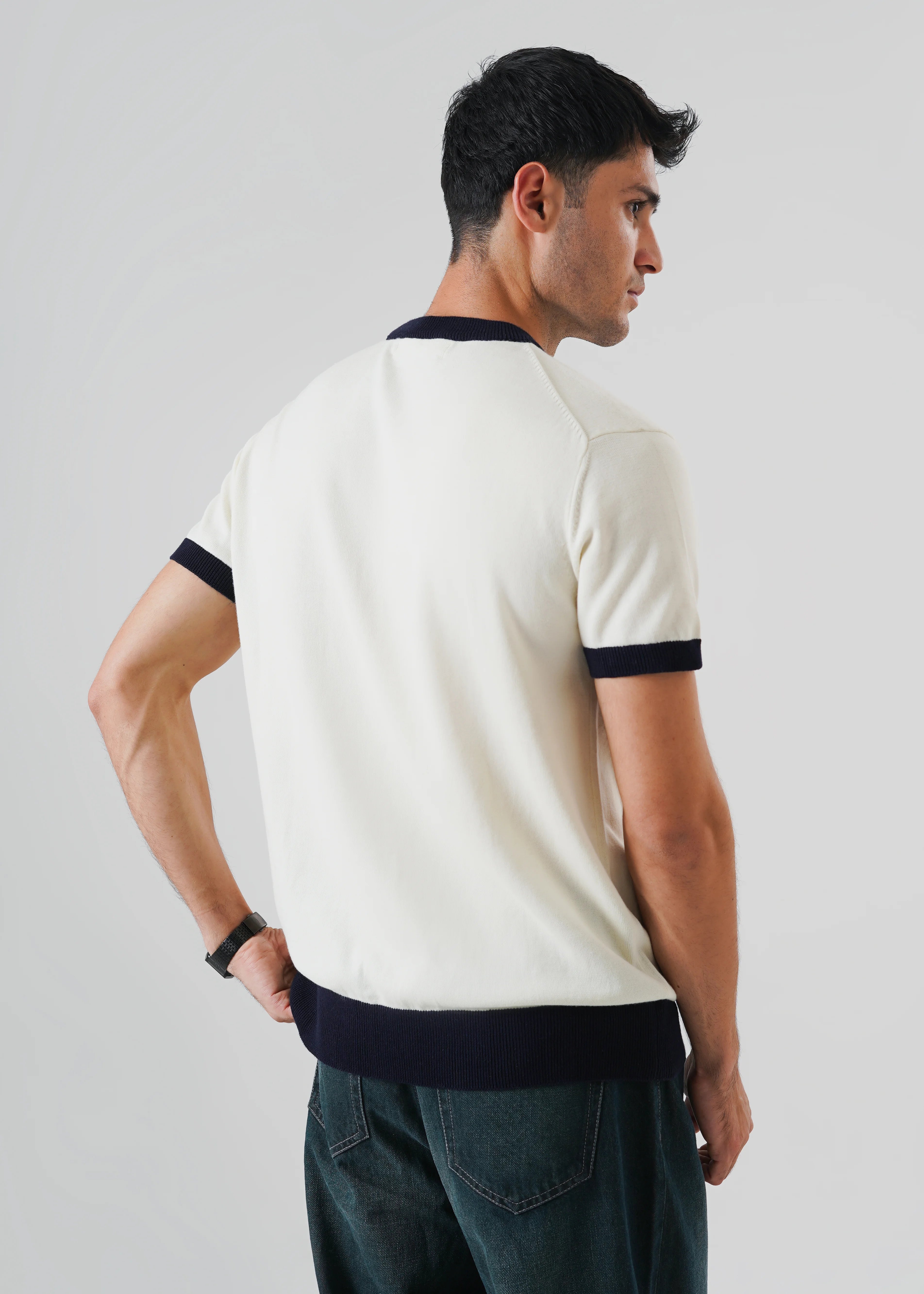 RINGER KNIT T-SHIRT COCOUNUT MILK