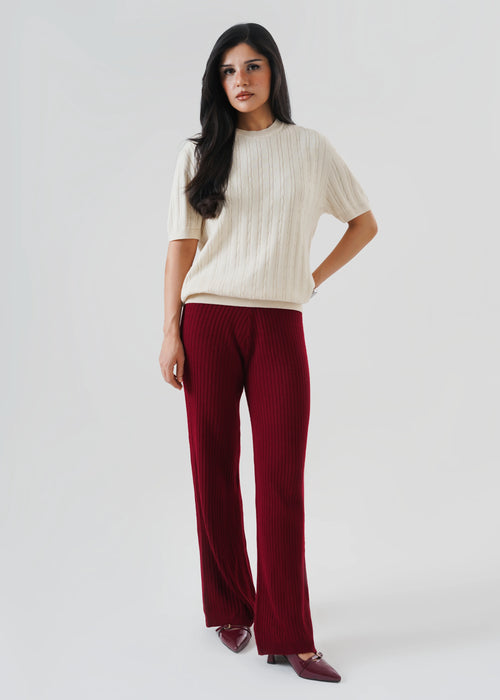 CABLE KNIT T-SHIRT KORA