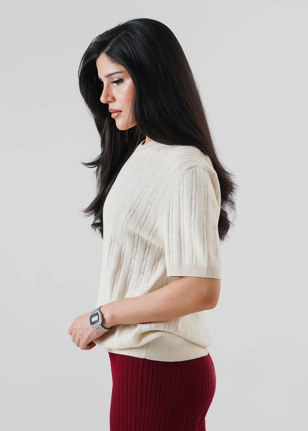 CABLE KNIT T-SHIRT KORA