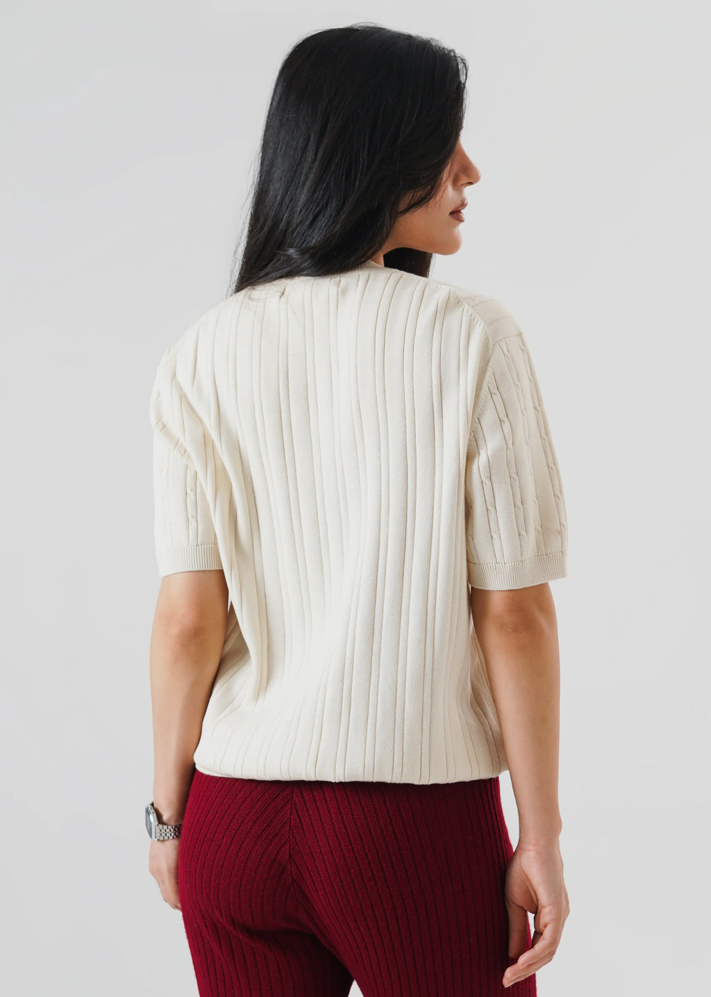 CABLE KNIT T-SHIRT KORA