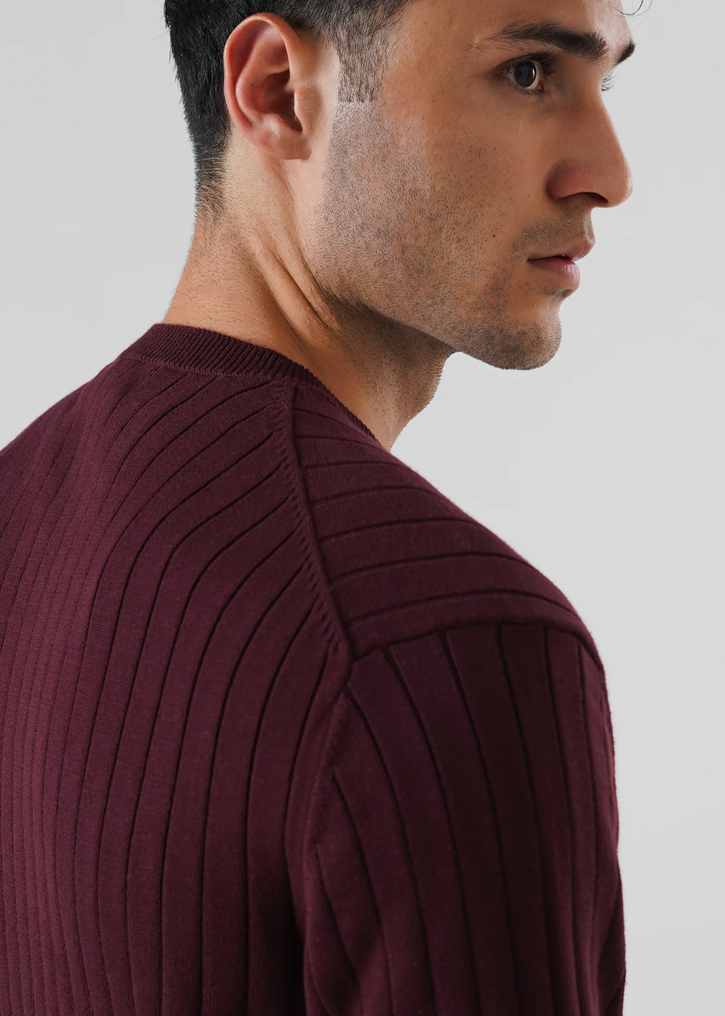 DROP NEEDLE KNIT HENLEY GRAPE