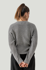 CARDIGAN KNIT RAGLAN LIGHT GREY UNISEX