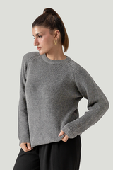 CARDIGAN KNIT RAGLAN LIGHT GREY UNISEX