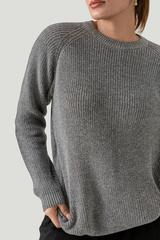 CARDIGAN KNIT RAGLAN LIGHT GREY UNISEX